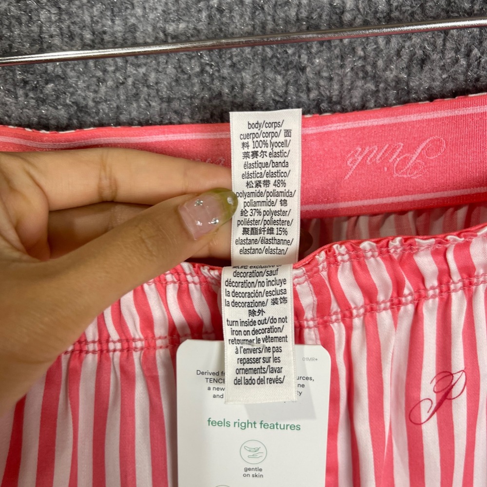 NEW Victoria's Secret PINK Pajama Shorts Womens Large Pink New Striped - Picture 9 of 10